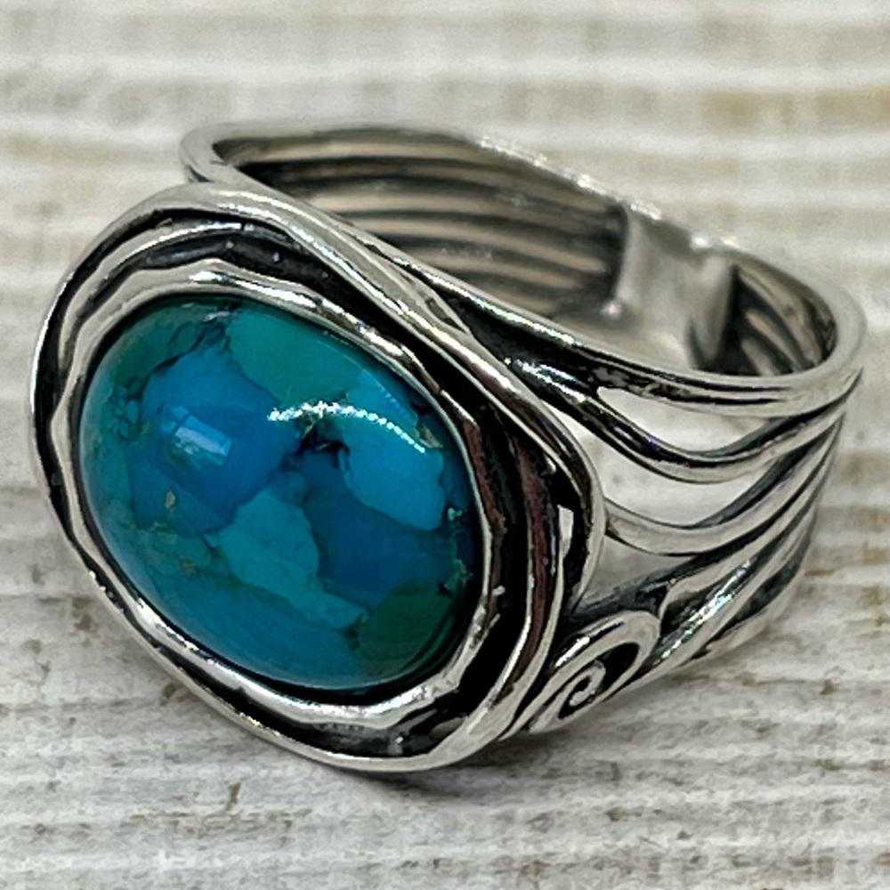 Grace & Heart DREAM ON TURQUOISE RING Size 5 .925 Sterling Silver SUMMER VIBES